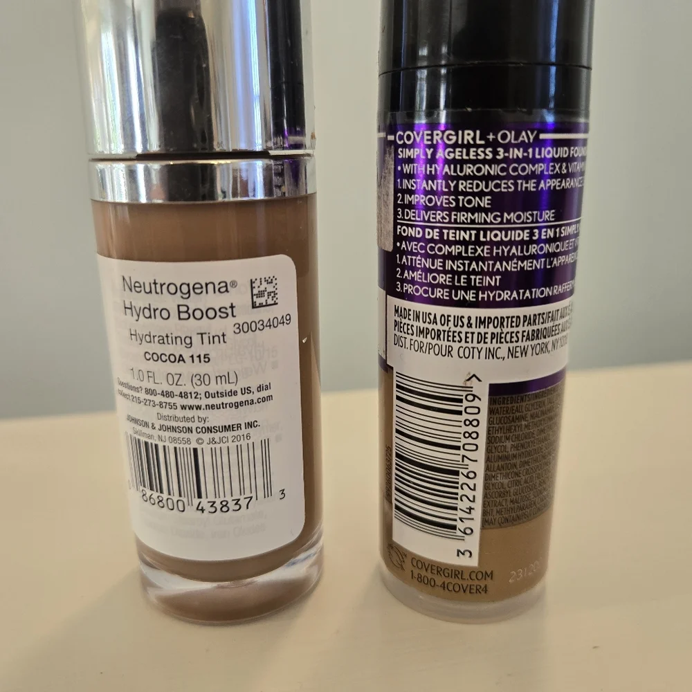 Neutrogena Hydro Boost Hydrating Tint + Cover Girl Simply Ageless Foundation NEW